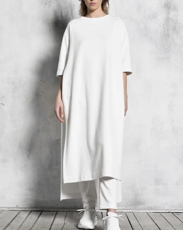 Aakasha  |Plain Long Short Sleeves Handmade Tunics