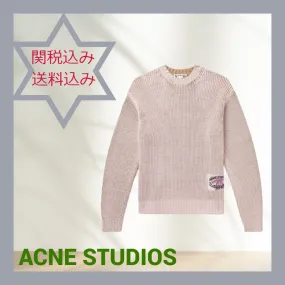 Acne Studios  |Crew Neck Wool Collaboration Long Sleeves Logo Designers