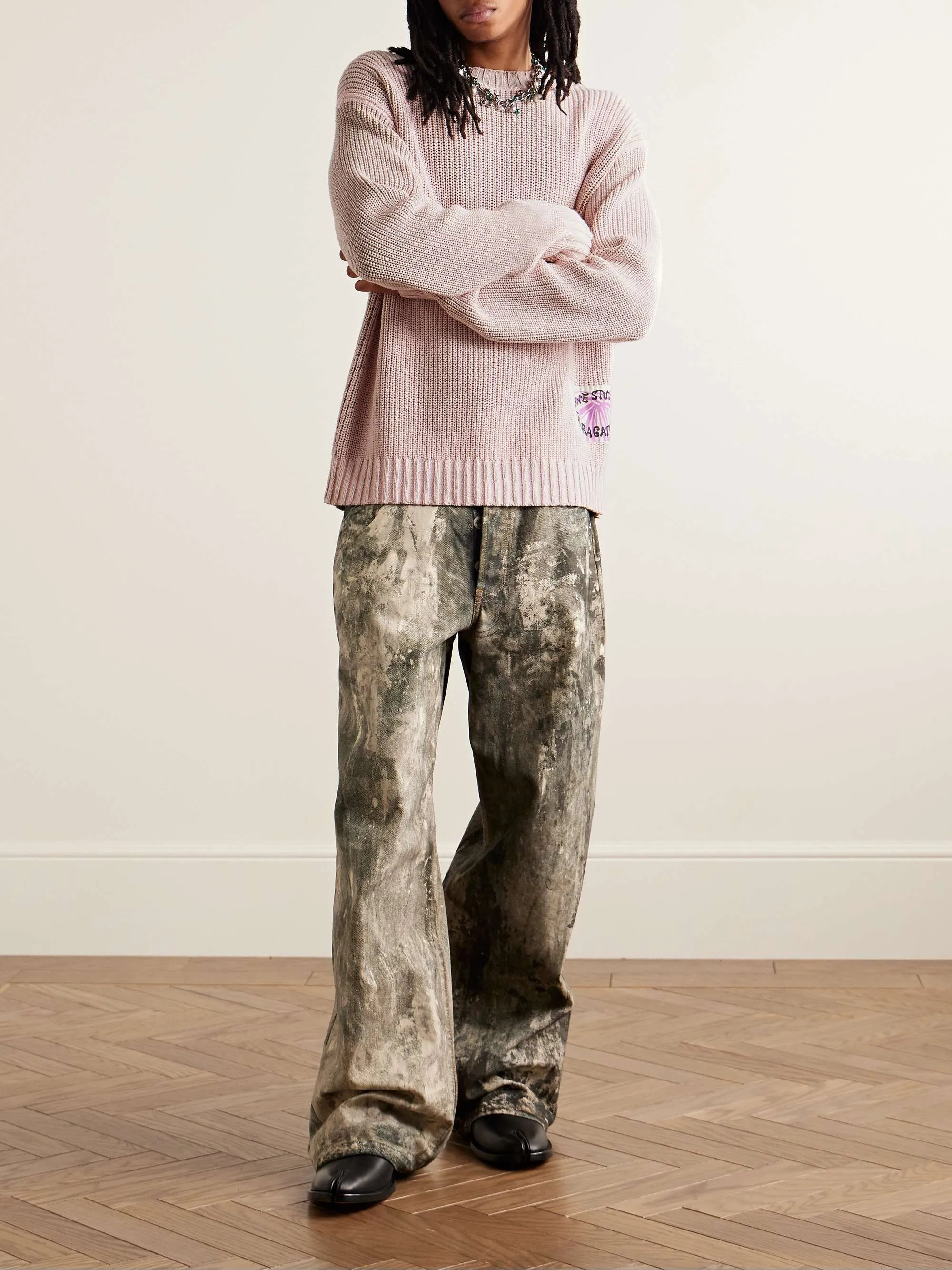 Acne Studios  |Crew Neck Wool Collaboration Long Sleeves Logo Designers