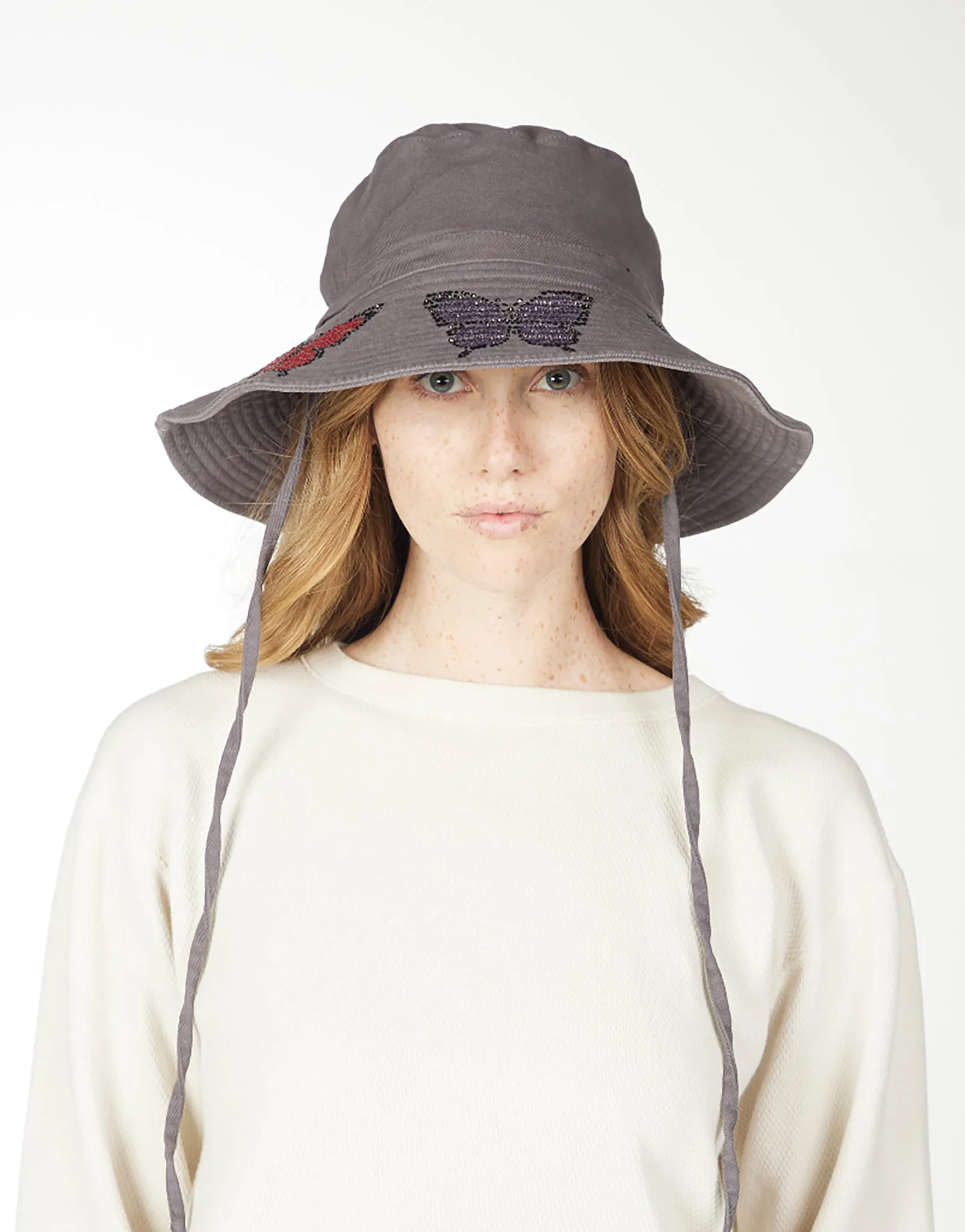 Adina- Bucket Hat w/ Butterfly Crystals