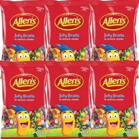 Allens Jelly Beans Lollies 1Kg Australian Made Bulk 6 Pack