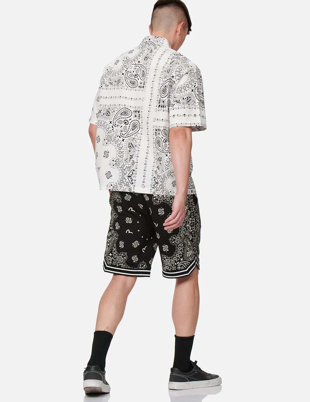 Allover Paisley Print Sweat Shorts