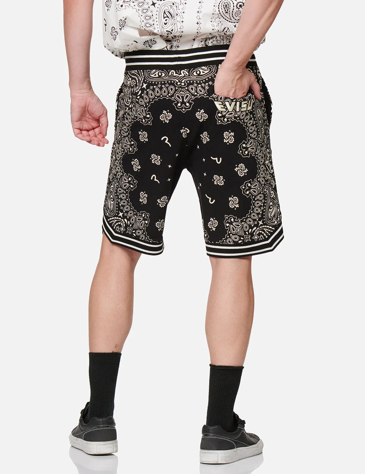 Allover Paisley Print Sweat Shorts