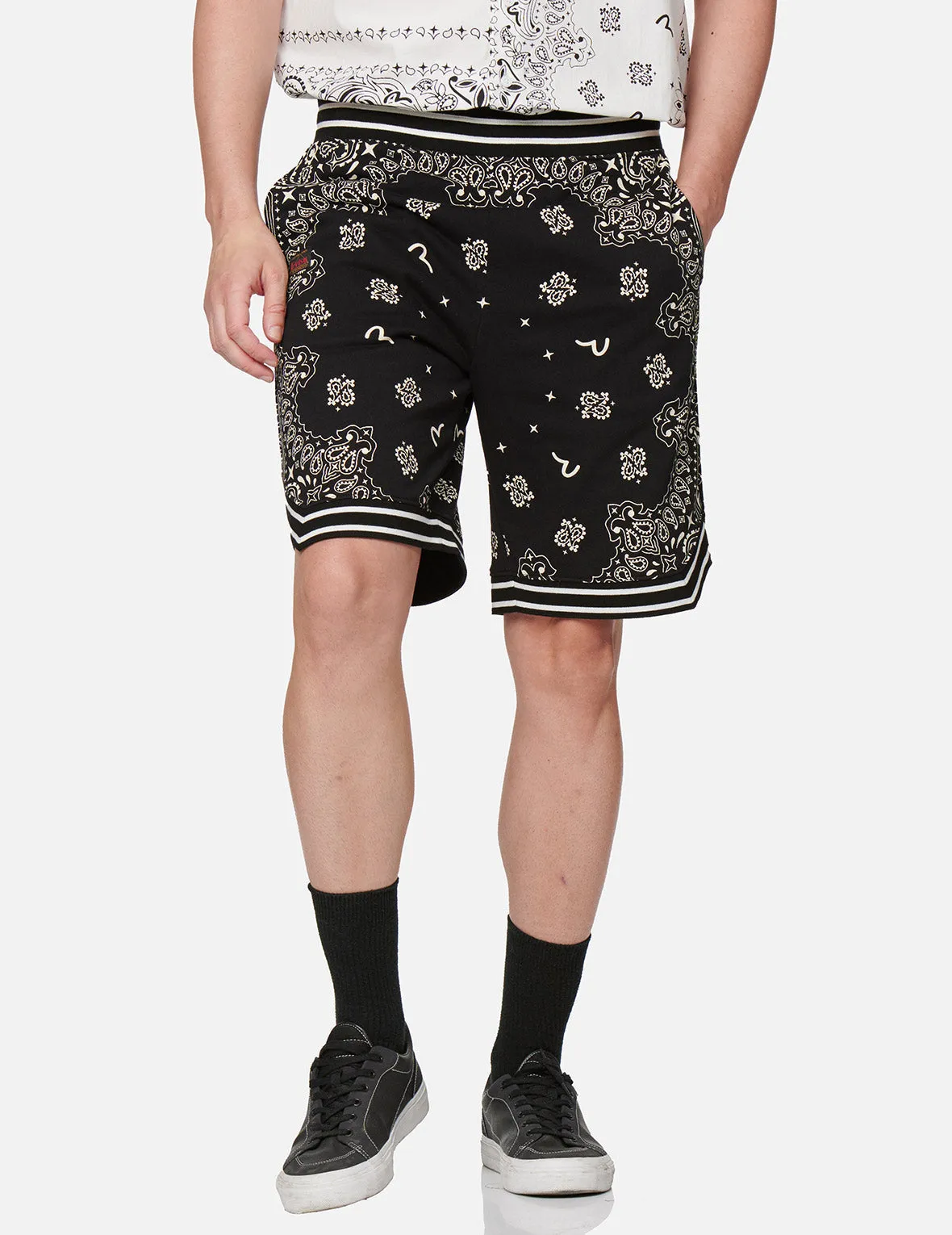 Allover Paisley Print Sweat Shorts