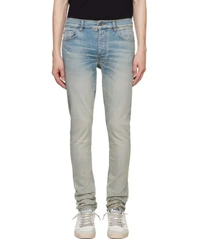 Amiri Blue MA Quad Contrast Skinny Jeans