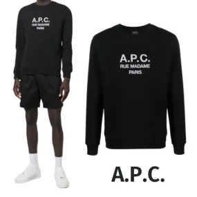 A.P.C.  |Crew Neck Unisex Long Sleeves Cotton Logo Designers