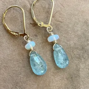 Aquamarine blue Kyanite earrings