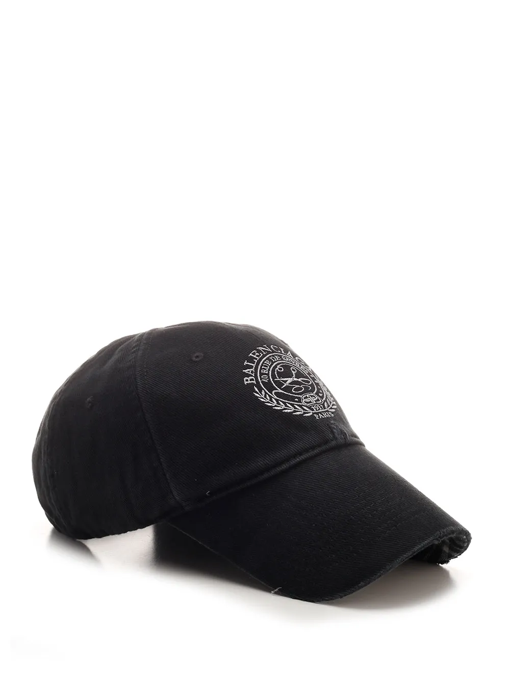 Balenciaga Logo Embroidered Distressed Baseball Cap