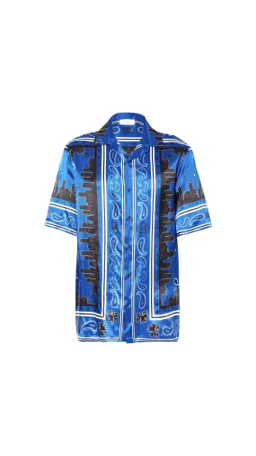 Bandana Bowling Shirt - Blue