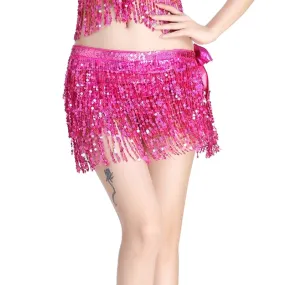 Belly Dance Hip Scarf Performance Outfits Sequins Tassel Mini Skirts Music Festival Costumes Wrap Belt