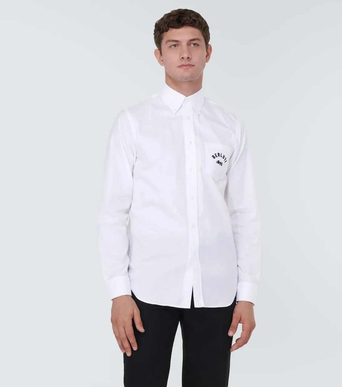 Berluti  |Long Sleeves Plain Logo Luxury Shirts