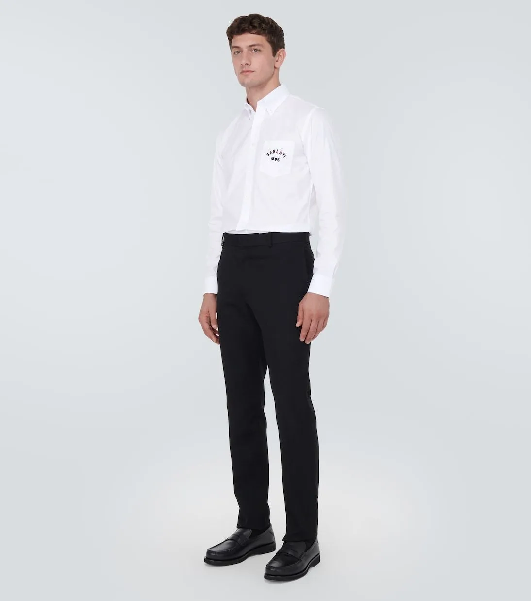 Berluti  |Long Sleeves Plain Logo Luxury Shirts