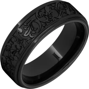 Black Diamond Ceramic Latigo Pattern Ring