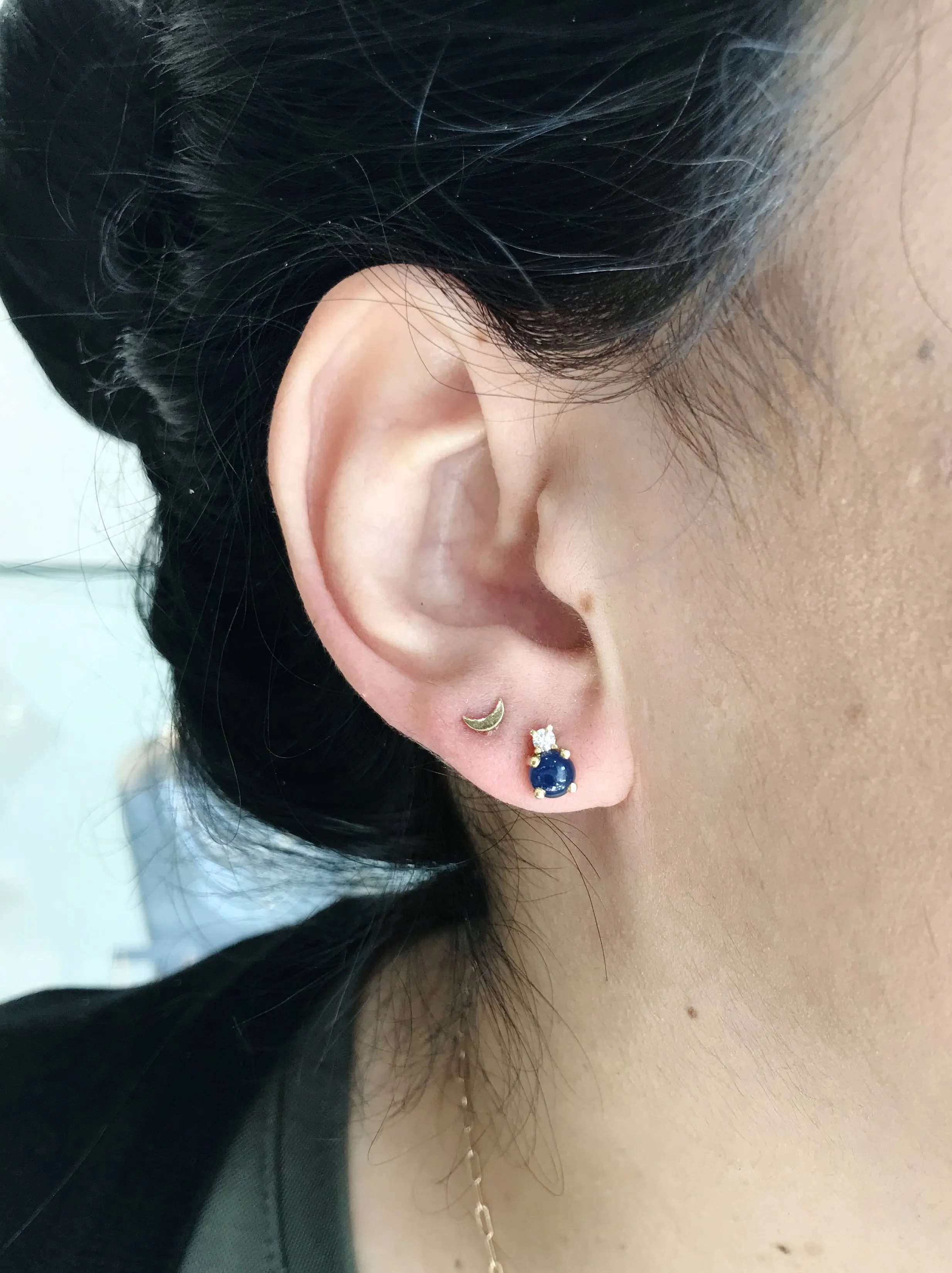 Blue Sapphire and Diamond Earrings