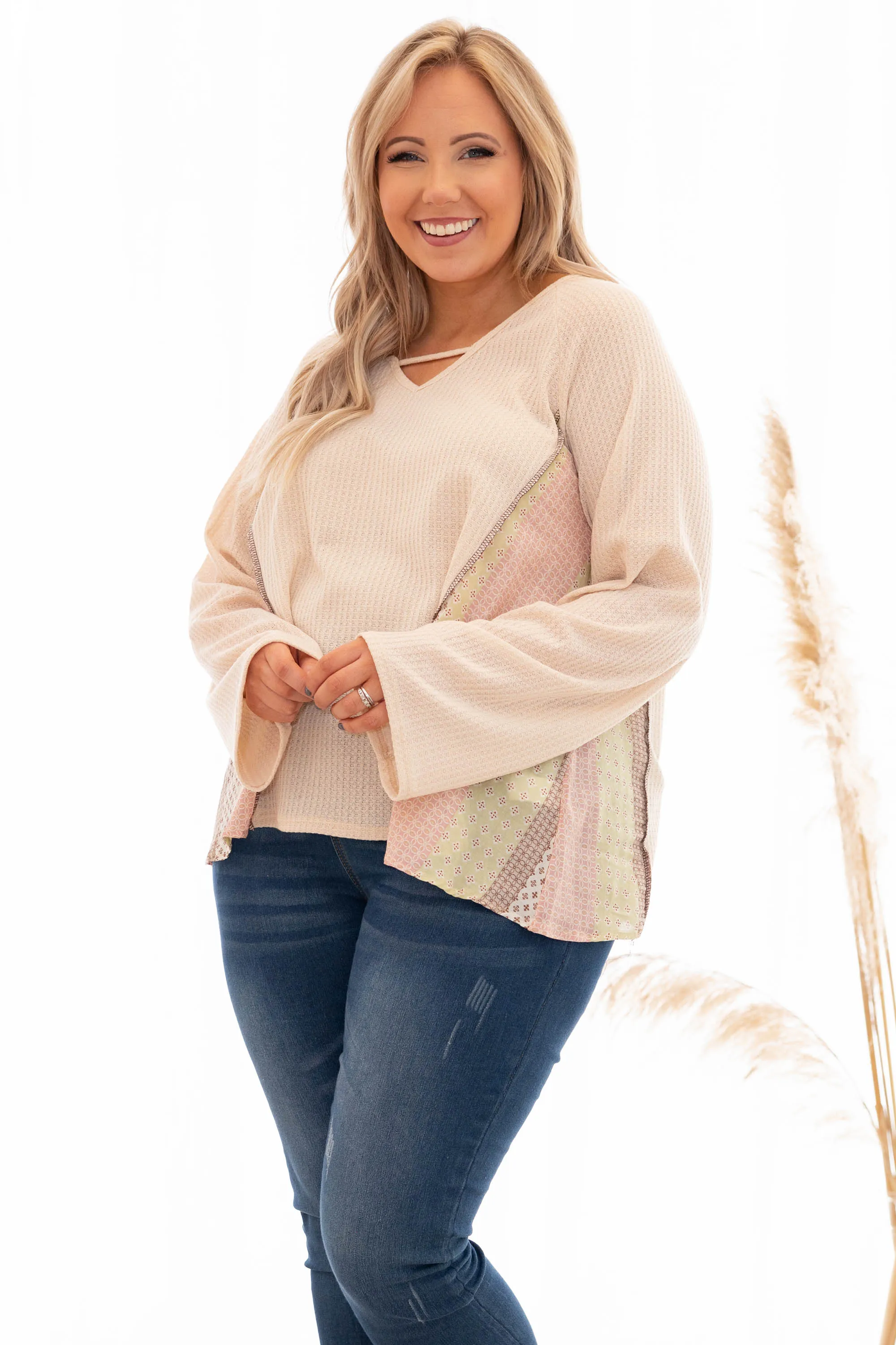 Bohemian Love Top, Cream-Mauve