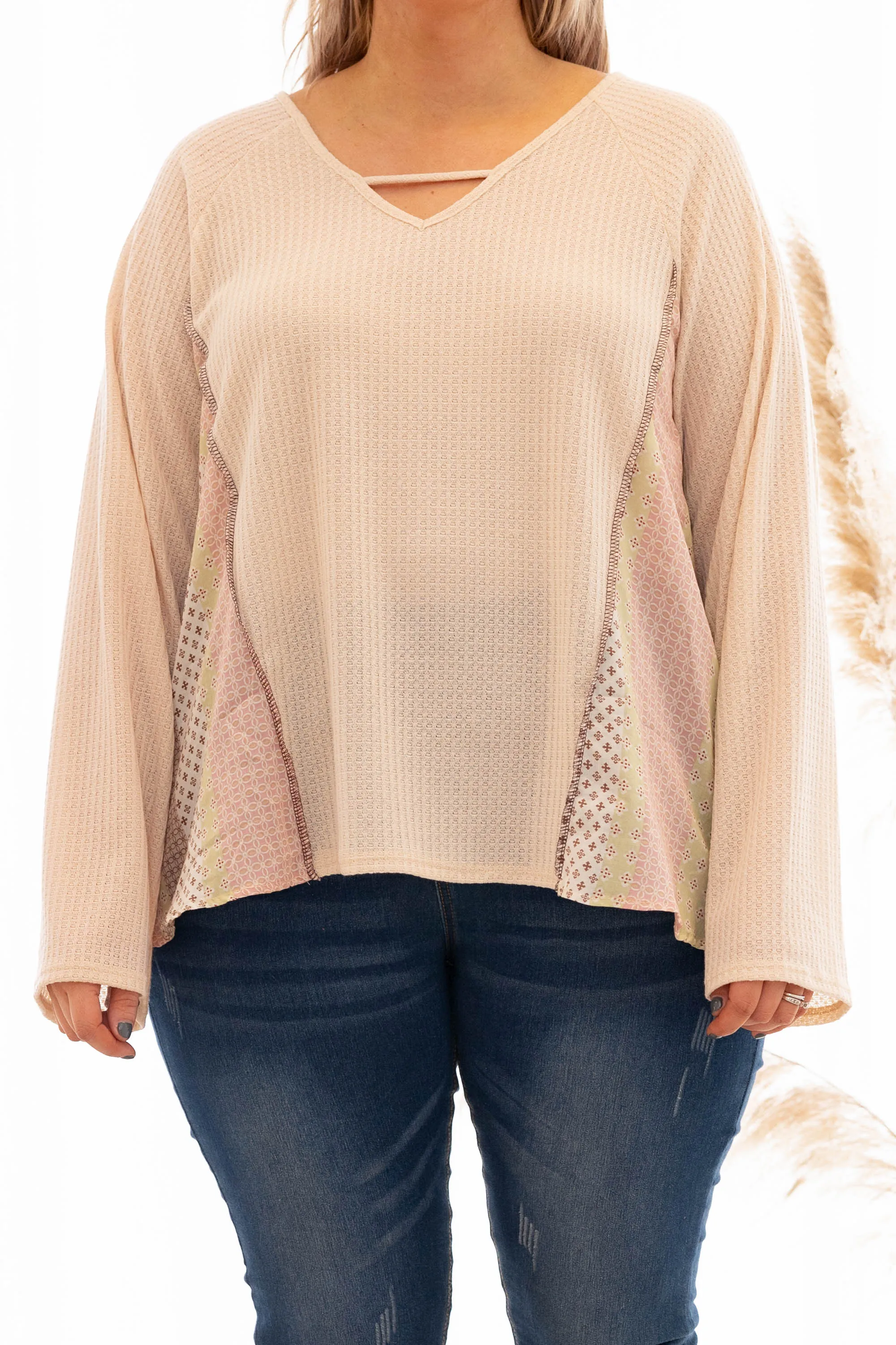 Bohemian Love Top, Cream-Mauve