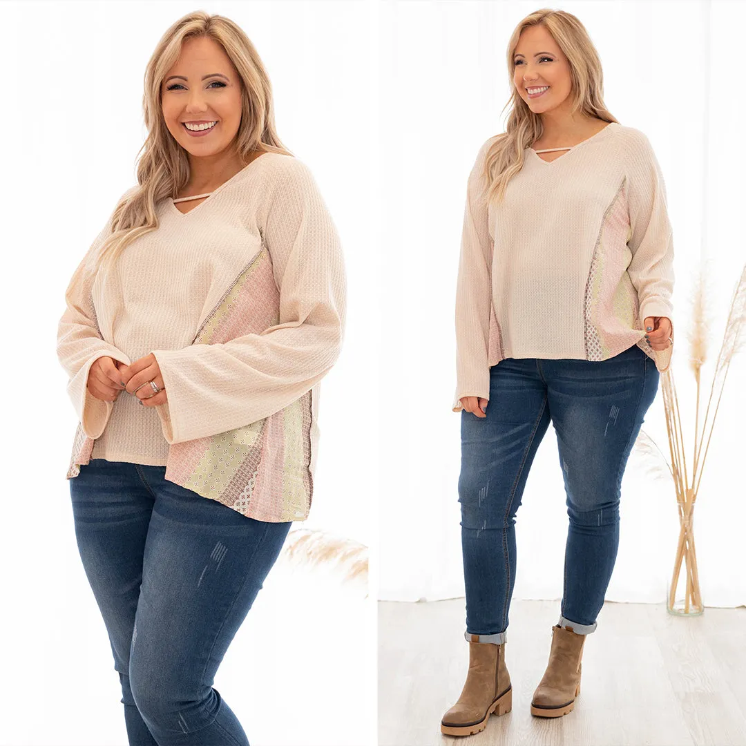 Bohemian Love Top, Cream-Mauve