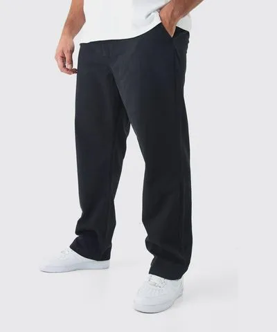 boohoo Mens Plus Fixed Waist Straight Fit Chino Pants