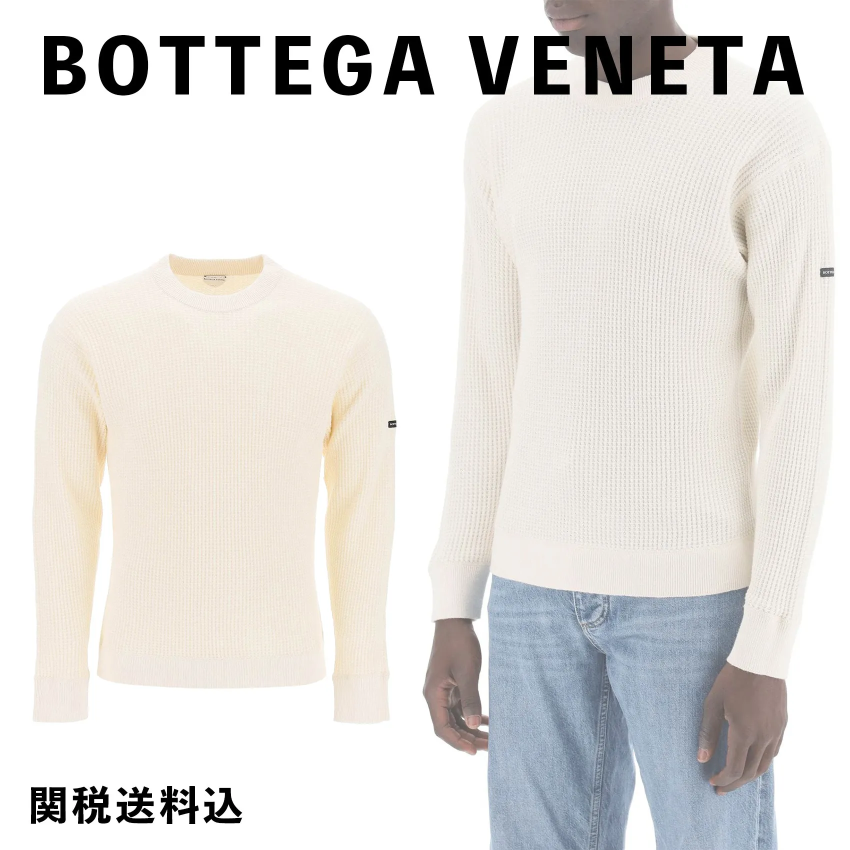 BOTTEGA VENETA  |Crew Neck Linen Long Sleeves Plain Cotton Logo Sweaters