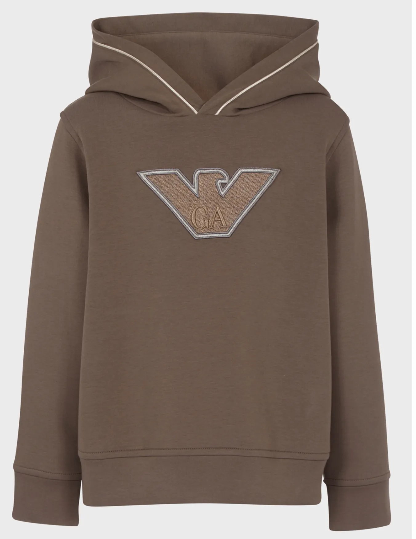 BOYS HOODIE W/ EMBROIDERED LOGO DESIGN ON FRONT - MUD/EAGLE