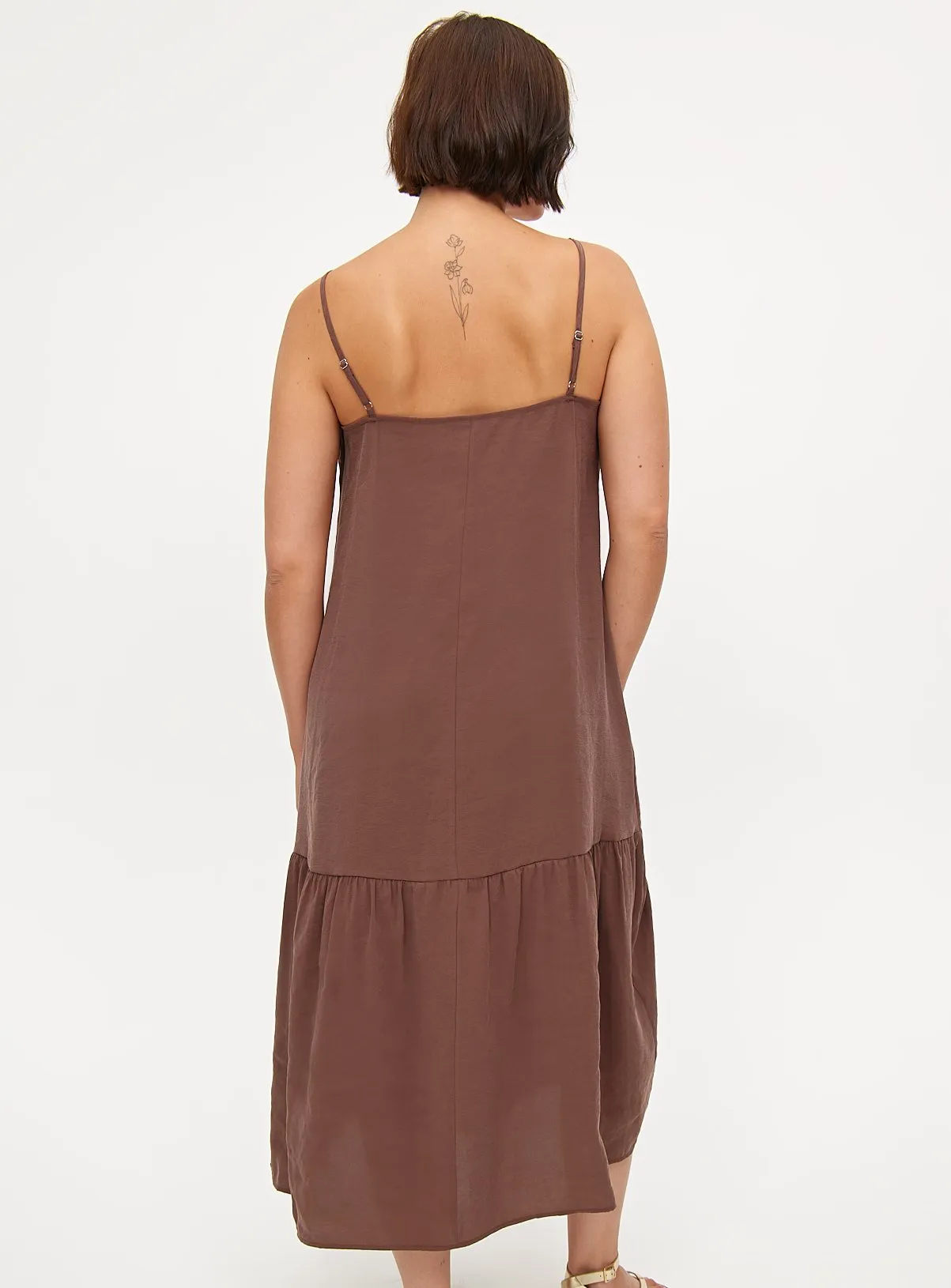 Buy Brown Tiered Strappy Midaxi Dress 18 | Dresses | Tu