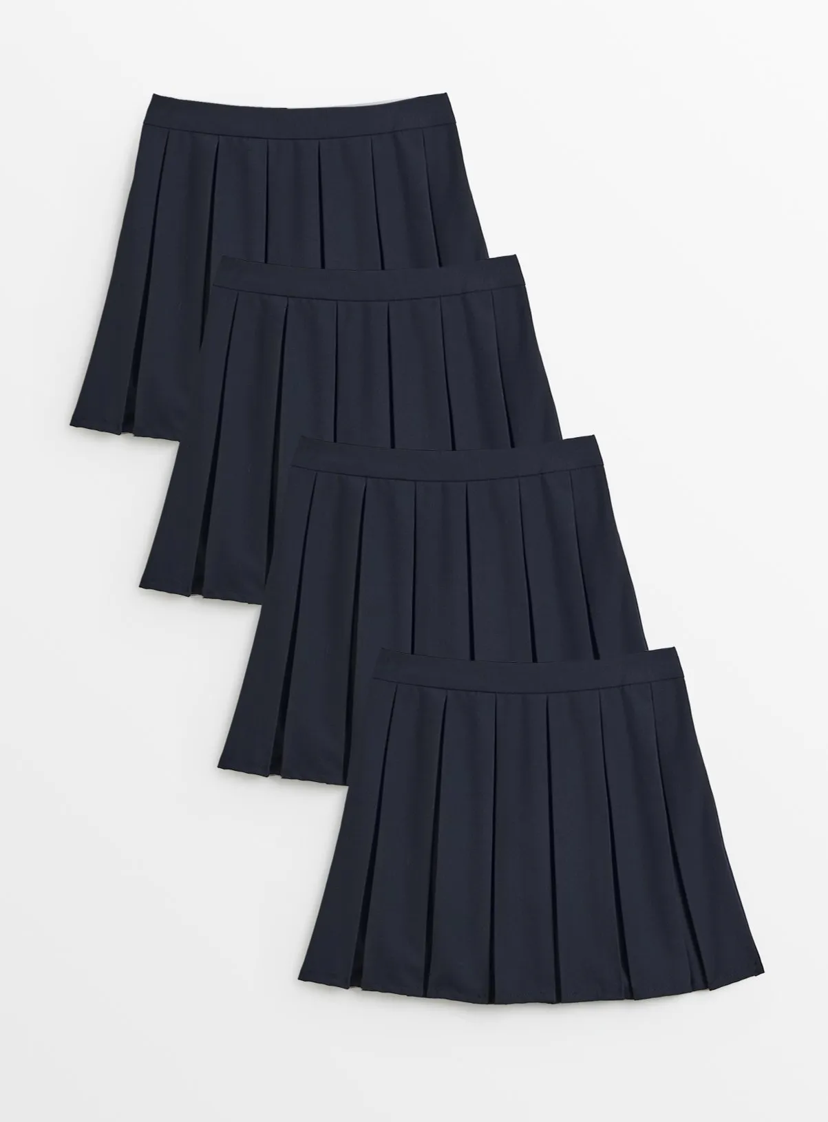 Buy Navy Permanent Pleat Skirts 4 Pack 8 years | Skirts and shorts | Tu