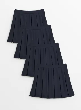 Buy Navy Permanent Pleat Skirts 4 Pack 9 years | Skirts and shorts | Tu