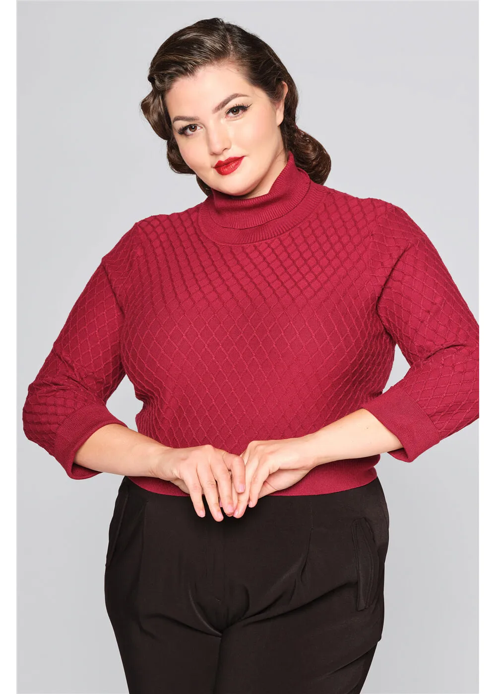 Collectif Rai 50's Jumper Burgundy