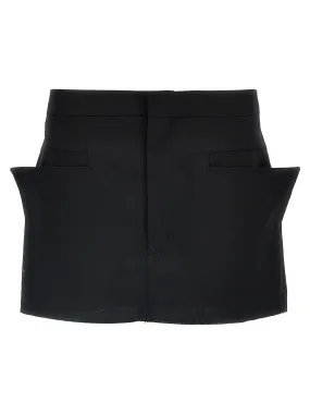 Cut Off Mini Skirts Black