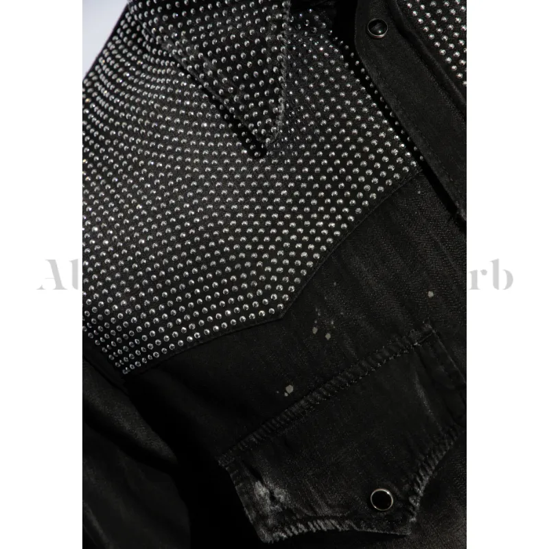 D SQUARED2  |Denim Studded Long Sleeves Cotton Luxury Shirts