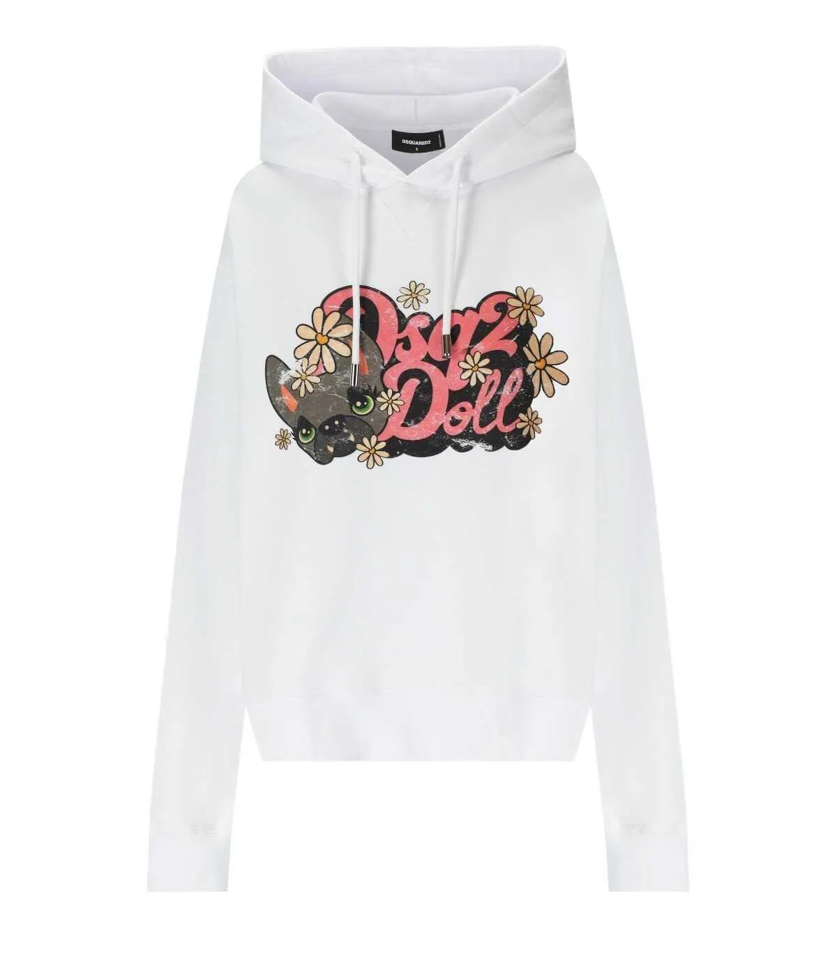 D SQUARED2  |DSQUARED2 DSQUARED2 HILDE DOLL COOL FIT WHITE HOODIE