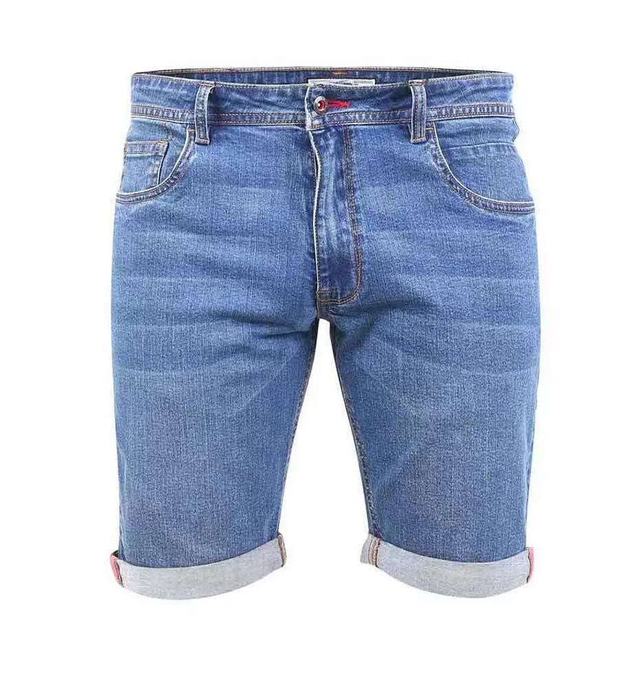 D555 Mens Blue Stretch Denim Shorts (BROXBOURNE)