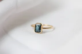 Deep London Blue Topaz Olivier Ring