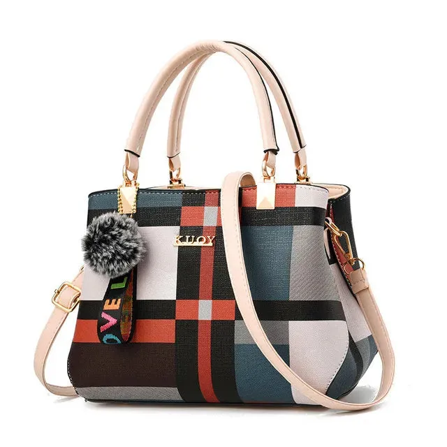 Designer Brand Plaid Shoulder Bag Female Ladies Totes