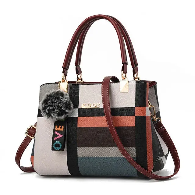 Designer Brand Plaid Shoulder Bag Female Ladies Totes