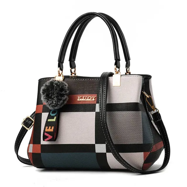 Designer Brand Plaid Shoulder Bag Female Ladies Totes