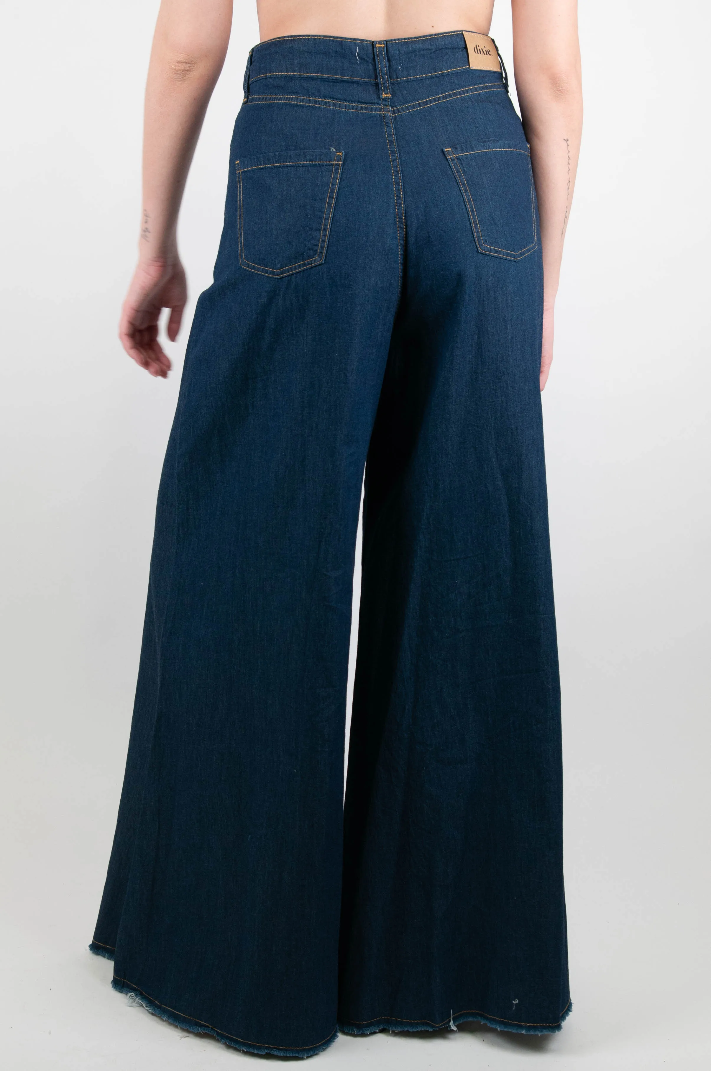 Dixie - Pantalone palazzo in chambray