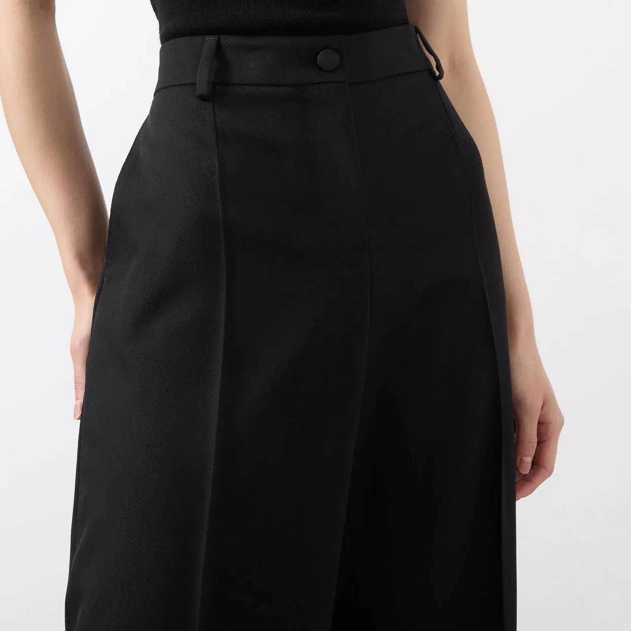 DOLCE & GABBANA High-Rise Tailored Wide Leg Trousers - Black