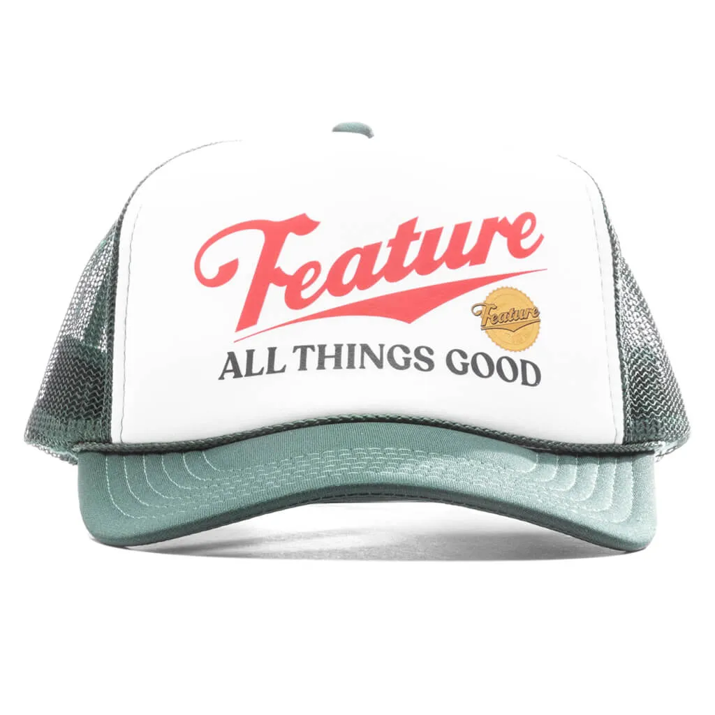 Draft Trucker Hat - Dark Green/White