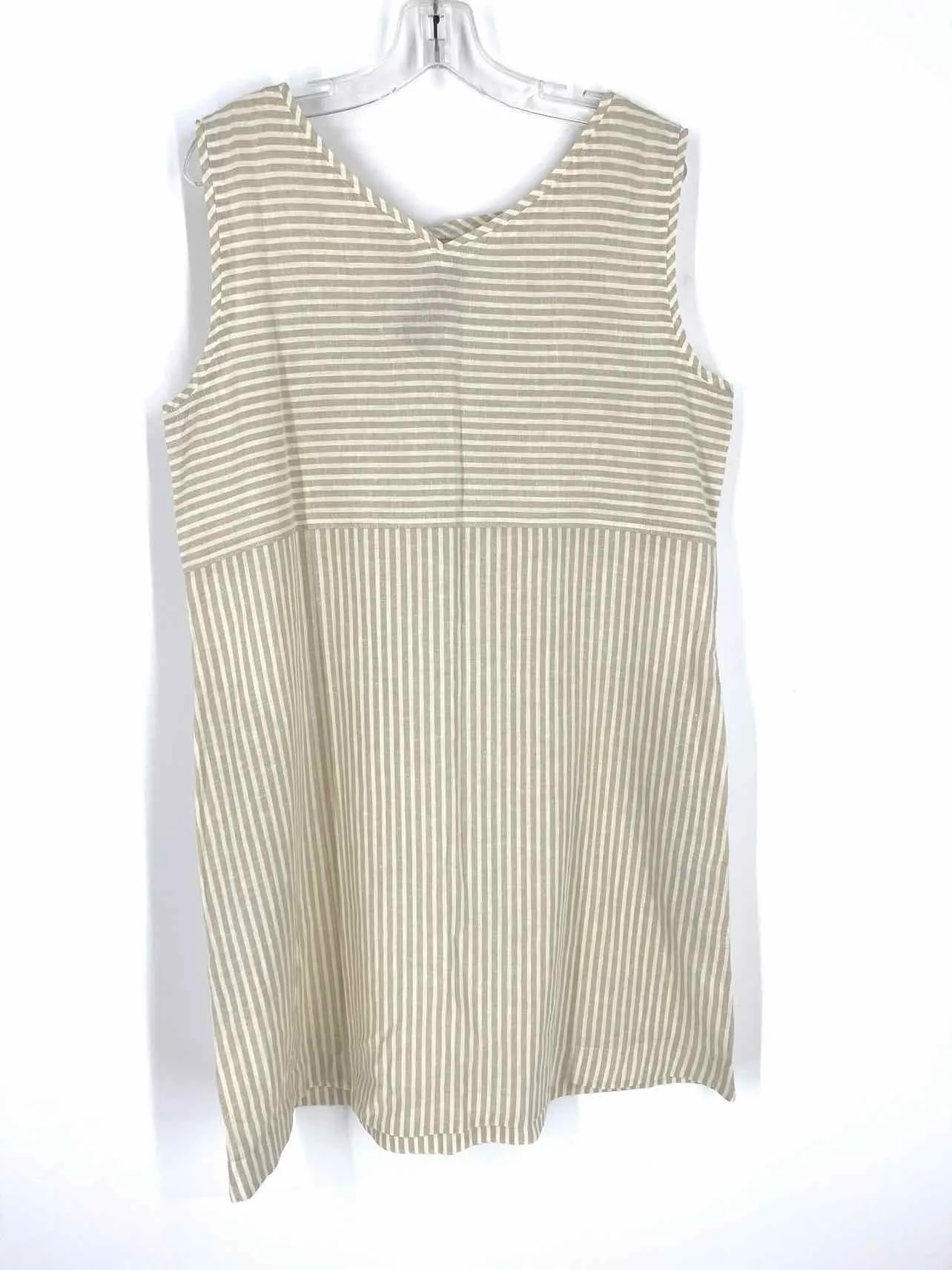 Eileen Fisher Size M Cream/Taupe Stripe NEW Dresses Dress