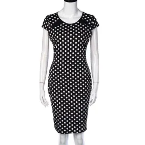 Elegant  Dress  Polk Dot Women Bodycon Short Sleeve Office Lady Pencil Dress Sexy Party Knee-length Dresses #23 GS