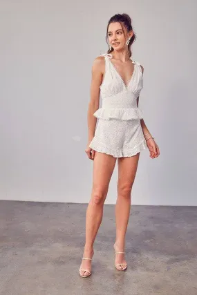 EMBROIDERY EYELET SHORTS