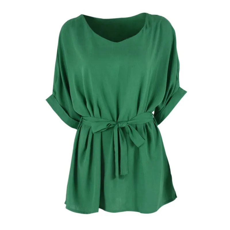 Fashion Women 3/4 Sleeve Bodycon Tops Dress Slim Waist T-shirt Beach Casual Dresses XL-5XL SM6