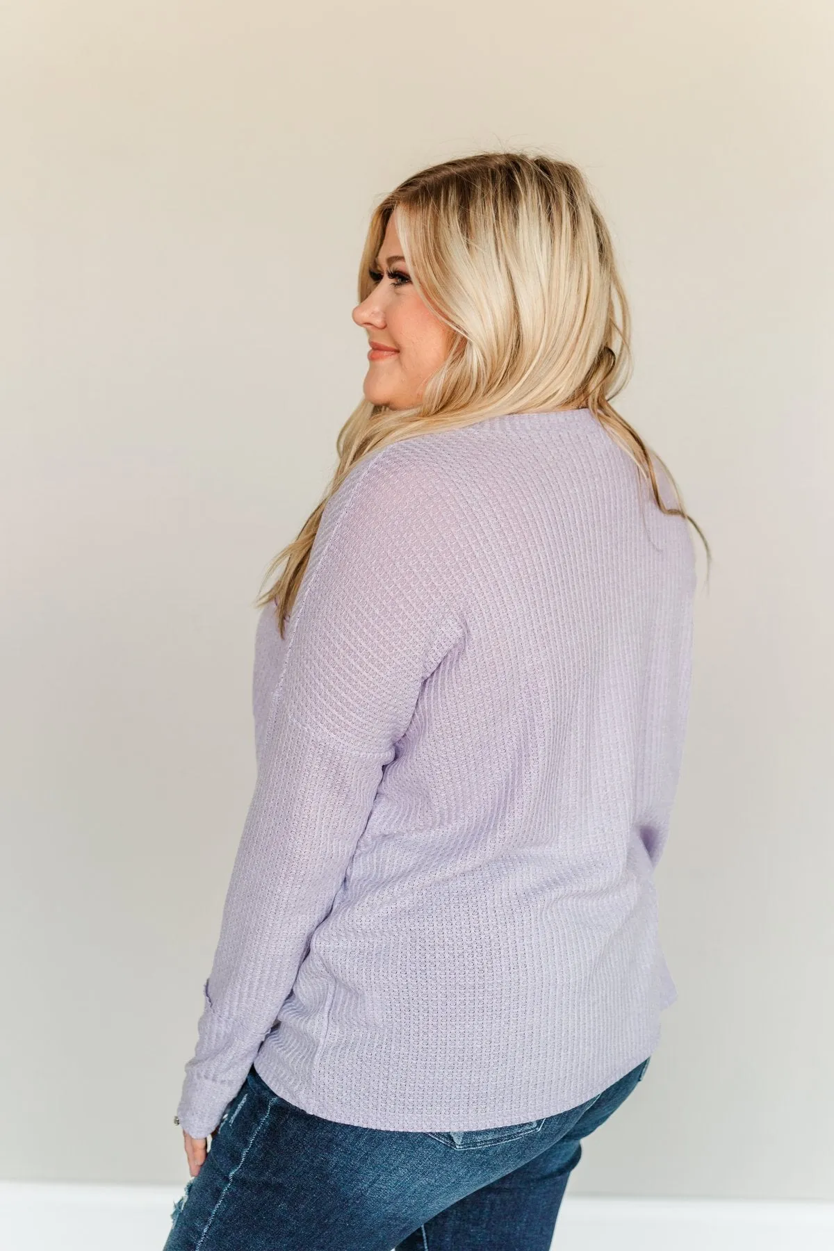 Forever In My Heart Waffle Knit Top- Lavender