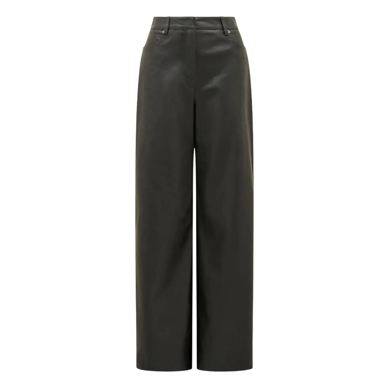 FOREVER NEW Benni Faux-Leather Wide-Leg Trousers - Black