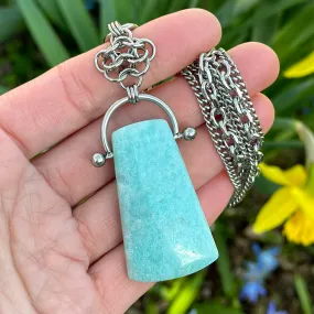 GEMSTONE Amazonite Trapezium Pendant