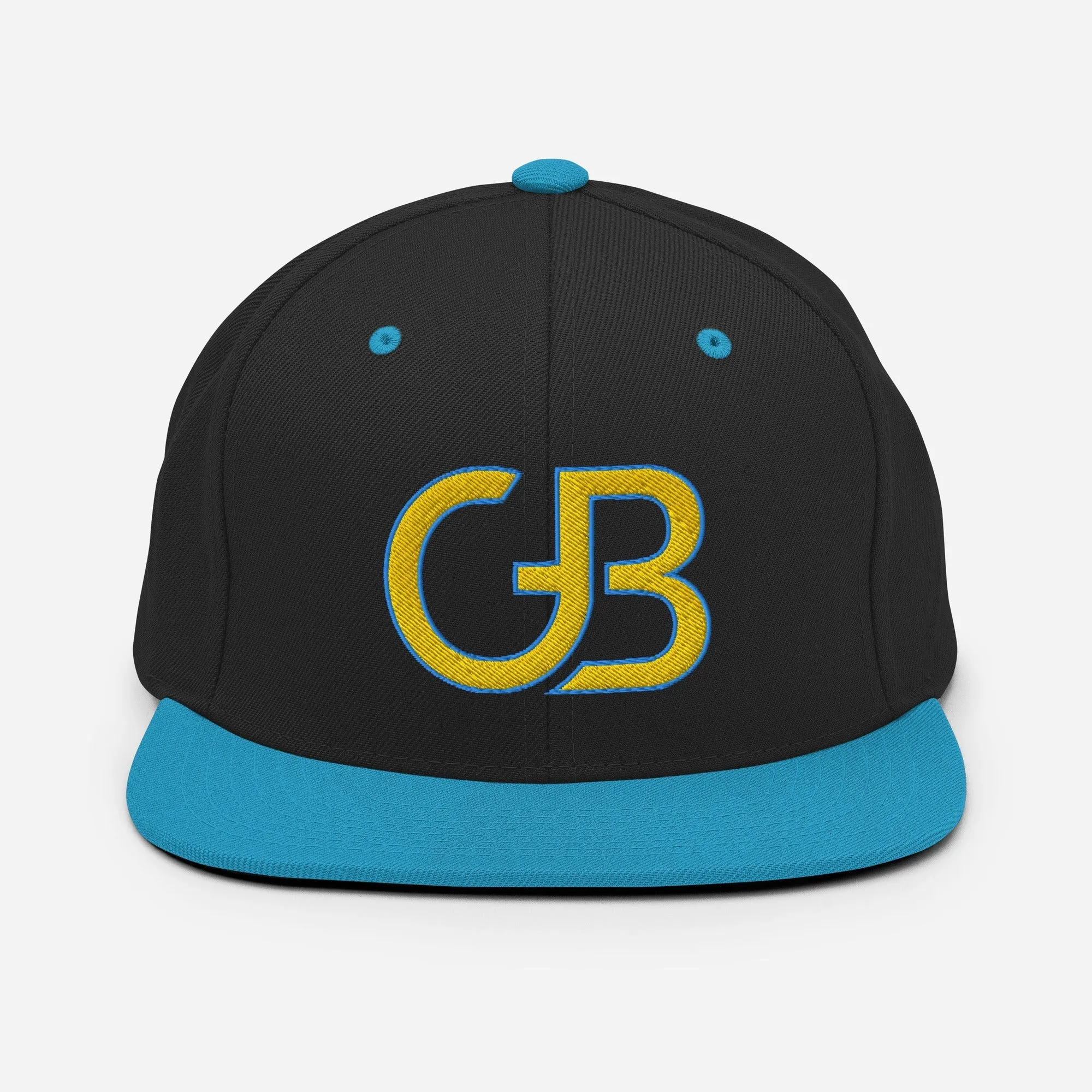 Gerald Black Unisex Snapback GB Logo Halo Flat Brim Hat YelLtB