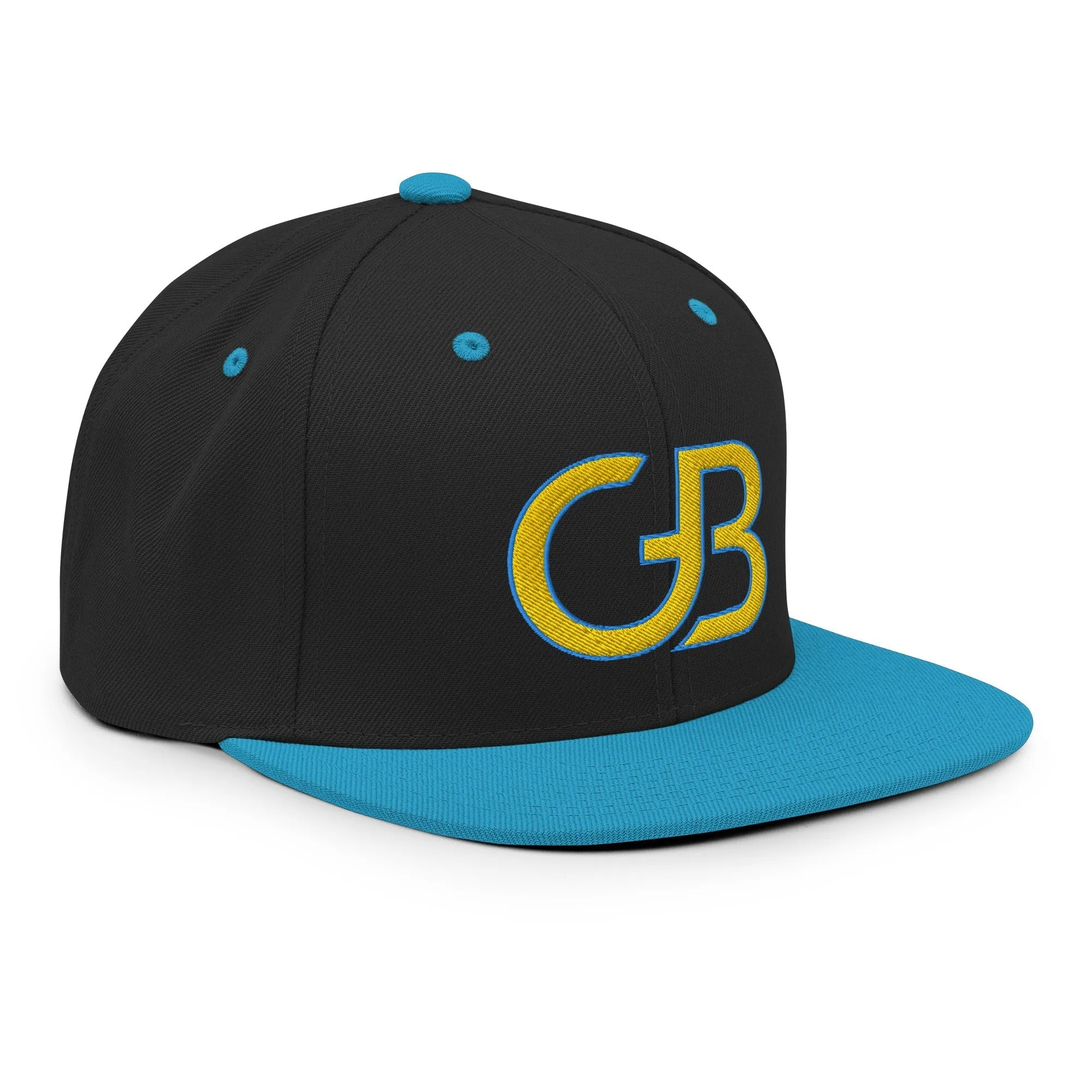 Gerald Black Unisex Snapback GB Logo Halo Flat Brim Hat YelLtB