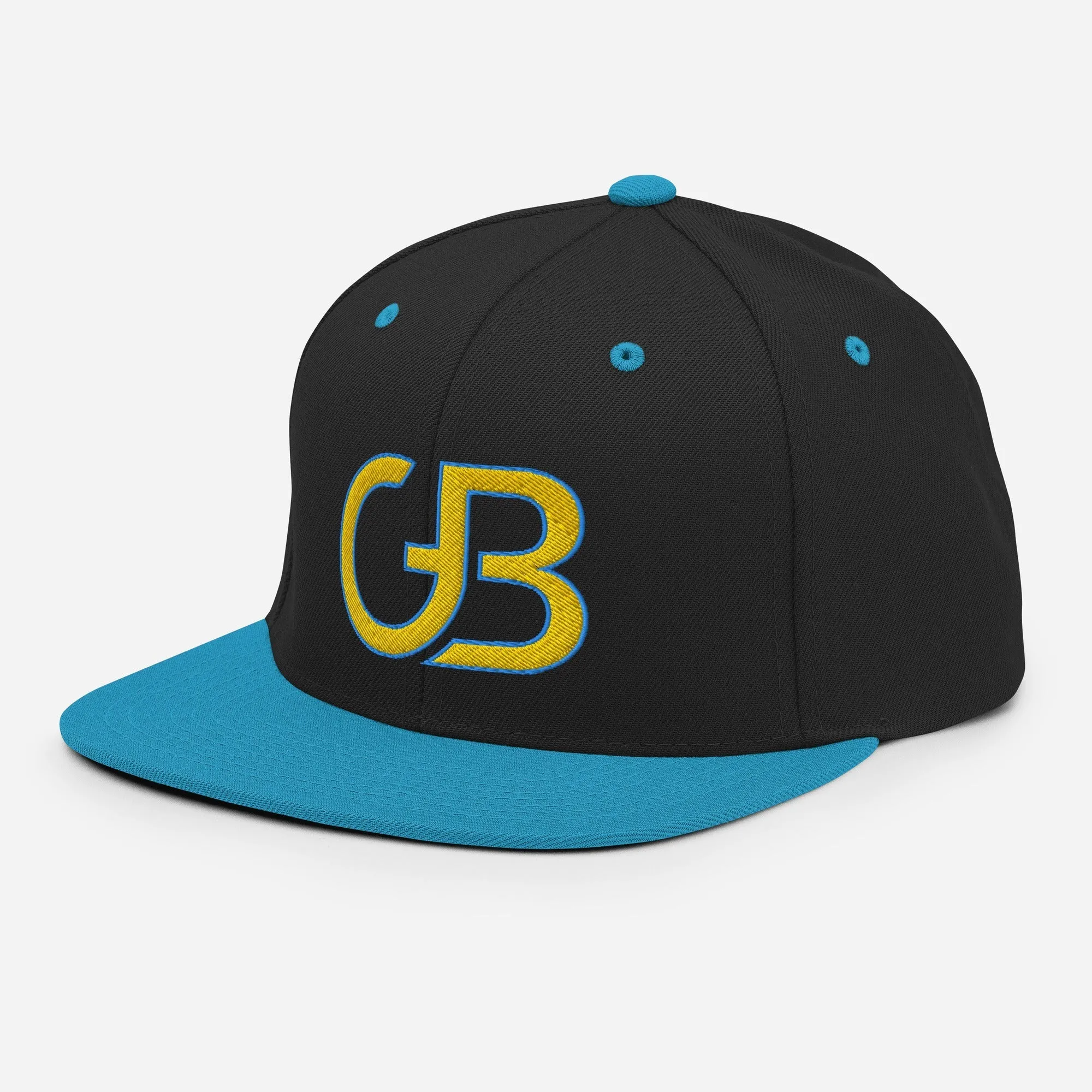 Gerald Black Unisex Snapback GB Logo Halo Flat Brim Hat YelLtB