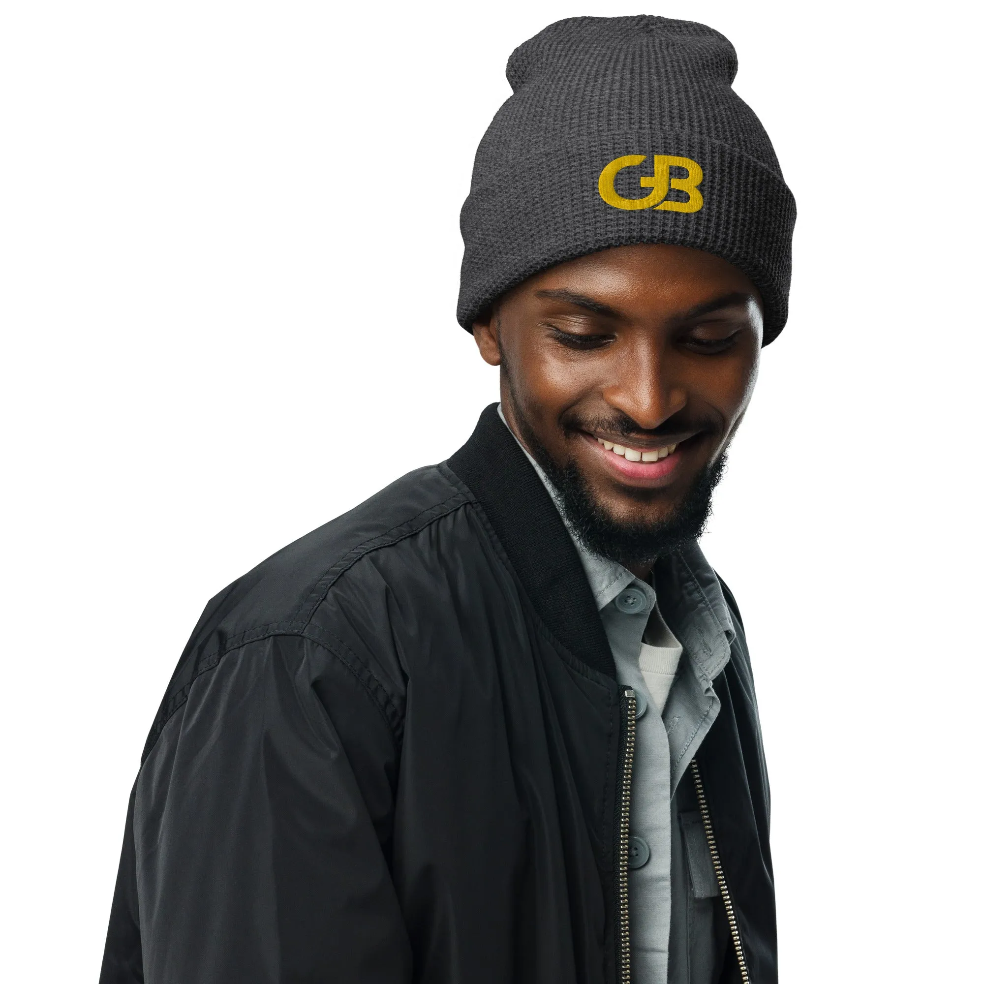 Gerald Black Waffle Beanie YLW